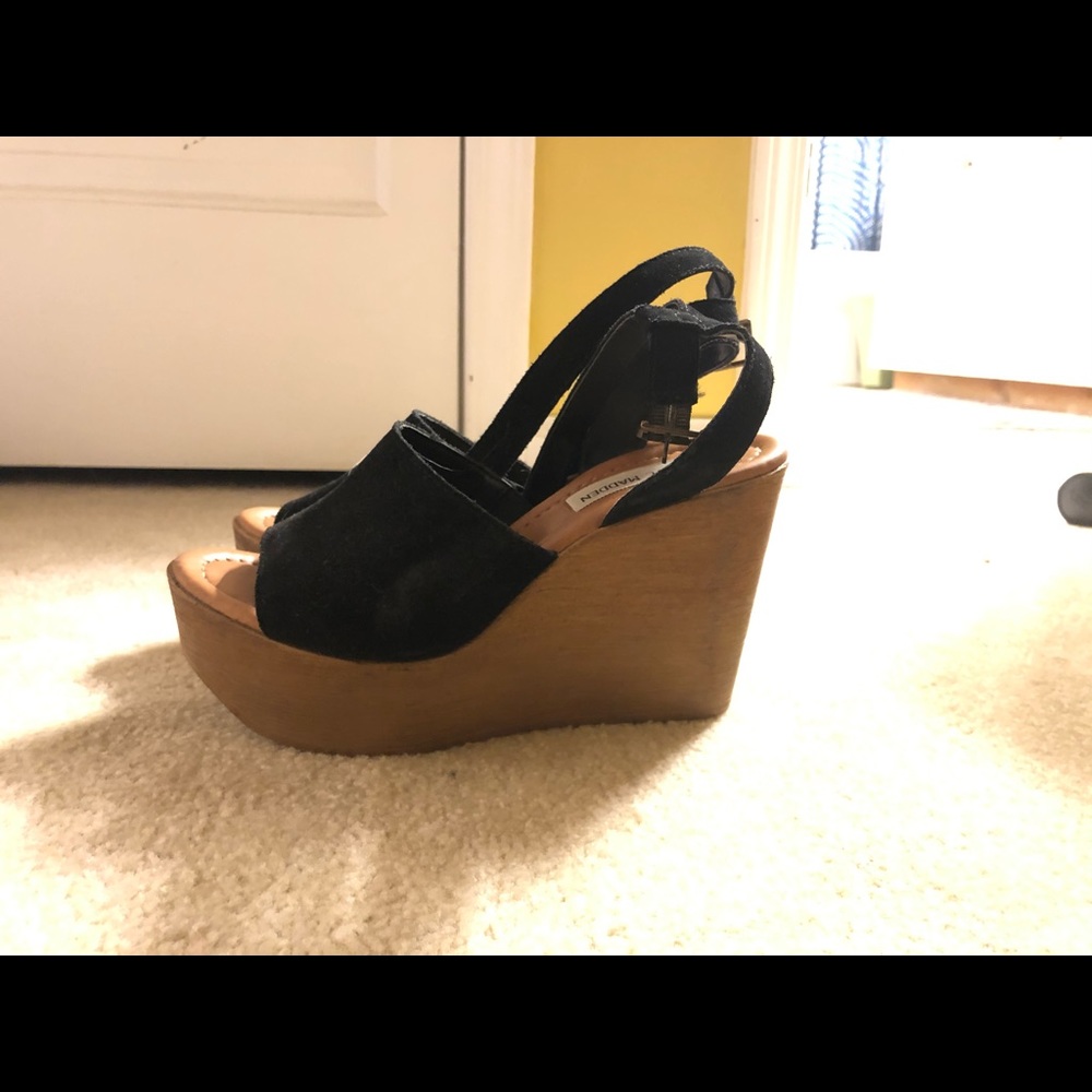 Kamry Black Steve Madden Wedges